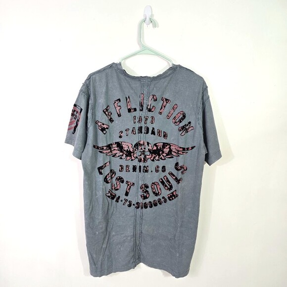 Affliction Other - Affliction 2XL Graphic Tee “Lost Souls” Skull Wings Biker Grunge MMA Style